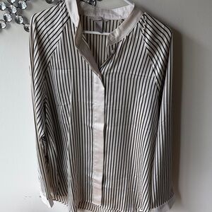 Striped Black and Cream Blouse